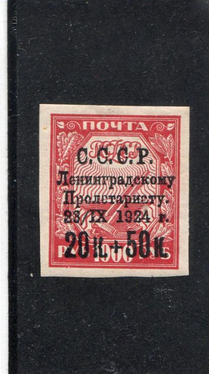 1924 Пострадавшему Ленинграду меловая бумага MVLH  (*)