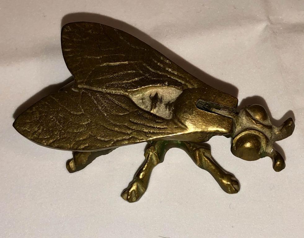 Германия коллекционная муха табакерка латунь ручная работа 1950-е года 