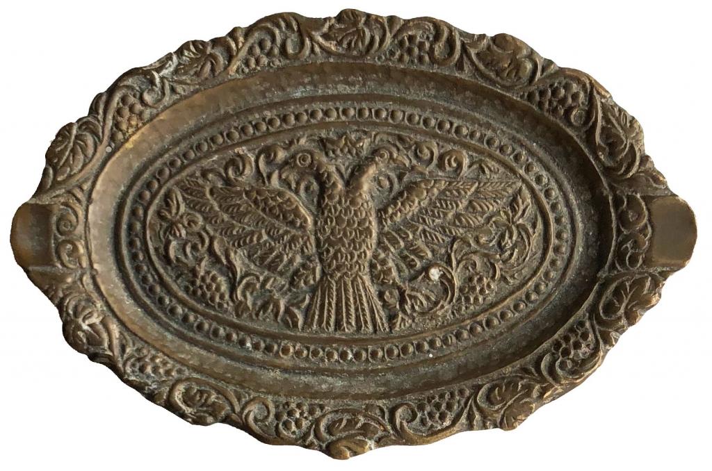 Кипр старинная пепельница для сигар Бронза начало XX века 