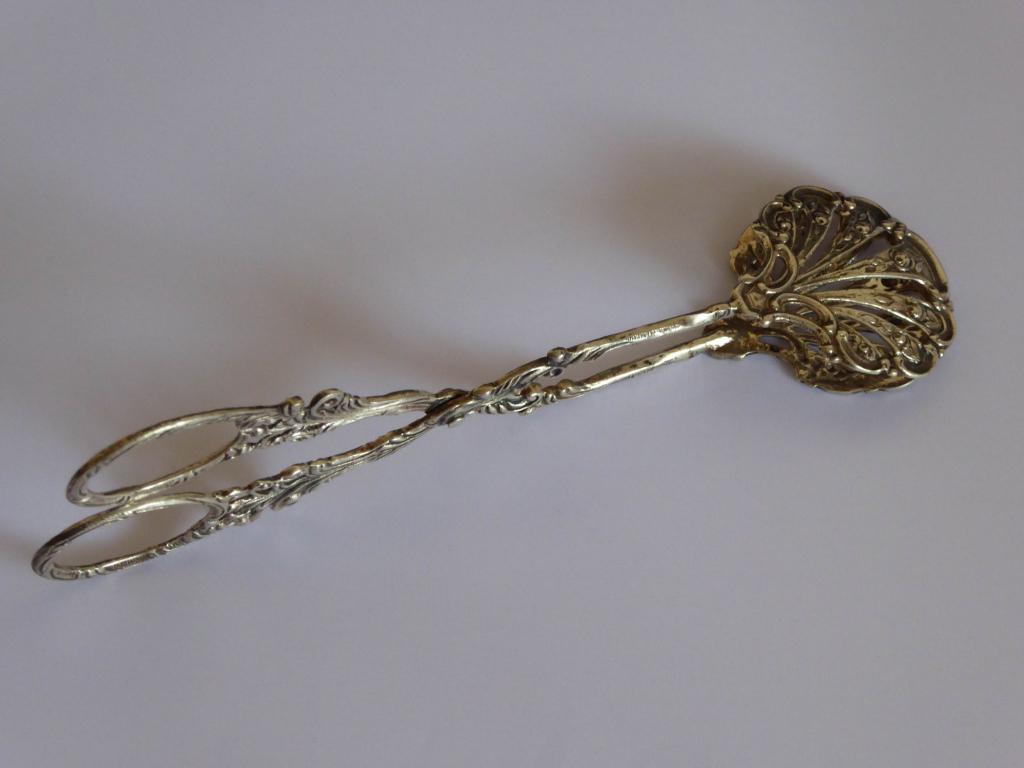 Германия десертные щипцы Хильдесхаймская роза  серебро 800пр XIX век # 
