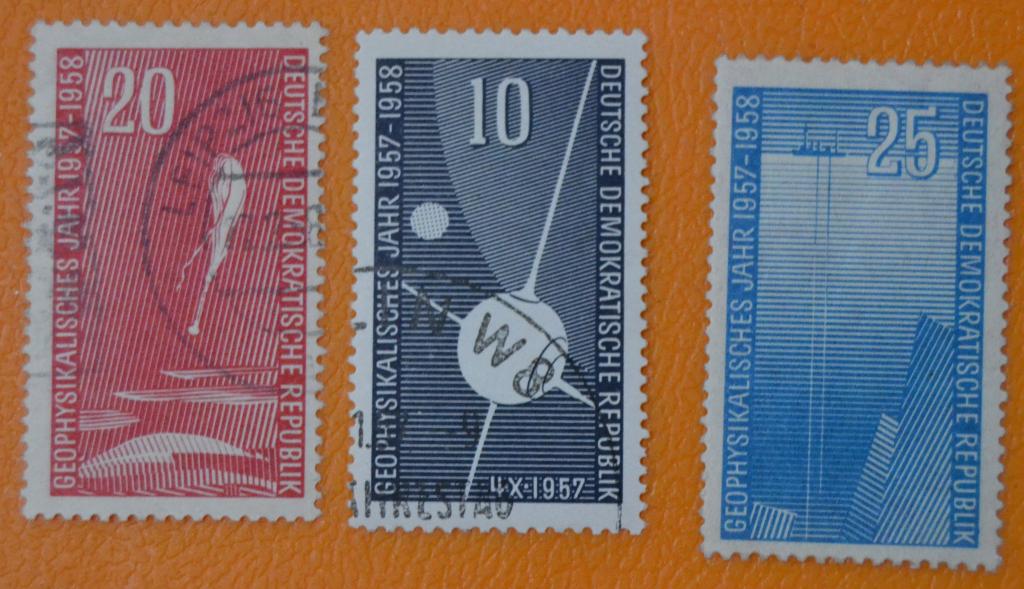 ГДР 1957 г. Международный геофизический год. Космос, Спутник 3 м СТО