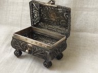 СЕРЕБРО 88 пробы. Сканный ларец, ларчик, сундучек, скань, филигрань. Известный мастер.