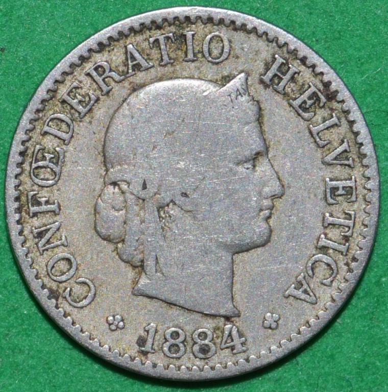 Швейцария 5 раппенов 1884 (Z12)