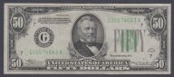 США, 50 долларов, 1934 г., 7-й банк, блок G-A, aUNC+