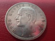 Германия Бавария 5 марок 1907 (D ) Король Отто .ОРИГИНАЛ ! СЕРЕБРО ! / Я 392