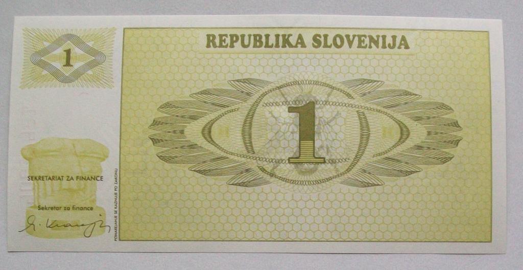 1 Толар. Словения. 1990 год. Купюра.