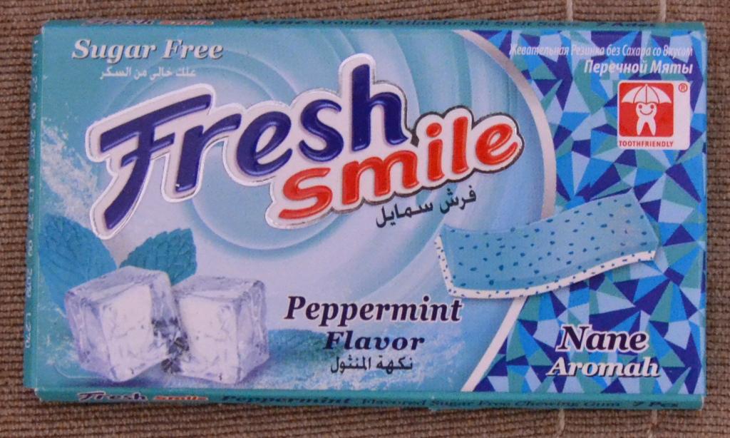 Этикетка жевательная резинка Saadet - Fresh Smail Пеперминт - Турция большая