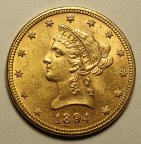 10 Долларов 1894 год. США. Золото 900 пробы - 16.73 грамм. Редкая!!!