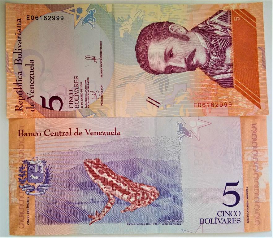 Венесуэла 5 боливар 2018, UNC.