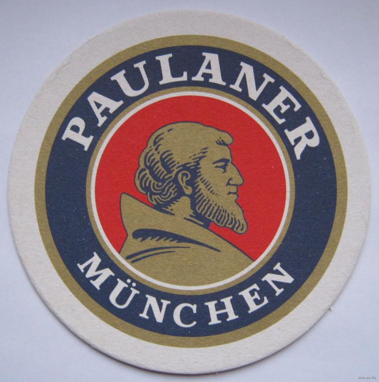 Подставка под пиво Paulaner /Германия/. Светлый фон профиля.