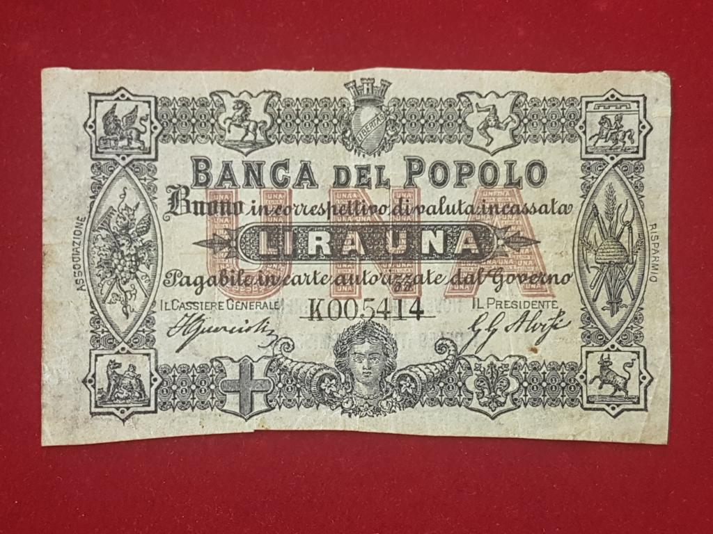 1 лира, 1868 год, королевство Италия - народный банк Флоренции