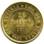 20 МАРОК 1911 года, L. Золото 6,45 г. Сохранность UNC. АУКЦИОН ОТ 1 РУБЛЯ_ЕСТЬ ЕЩЕ!