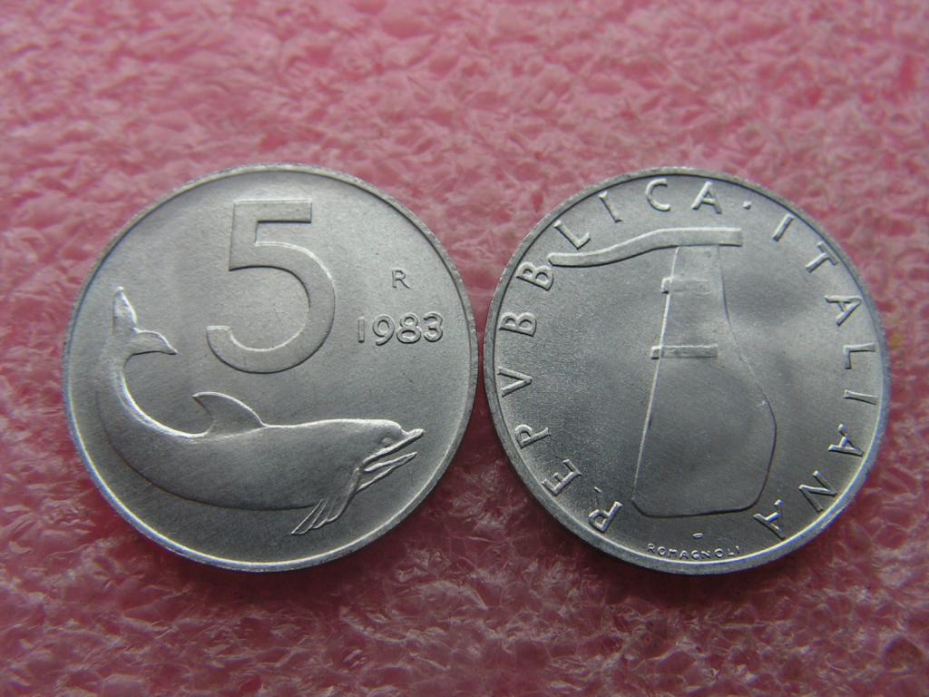 Италия 5 лир 1983 unc