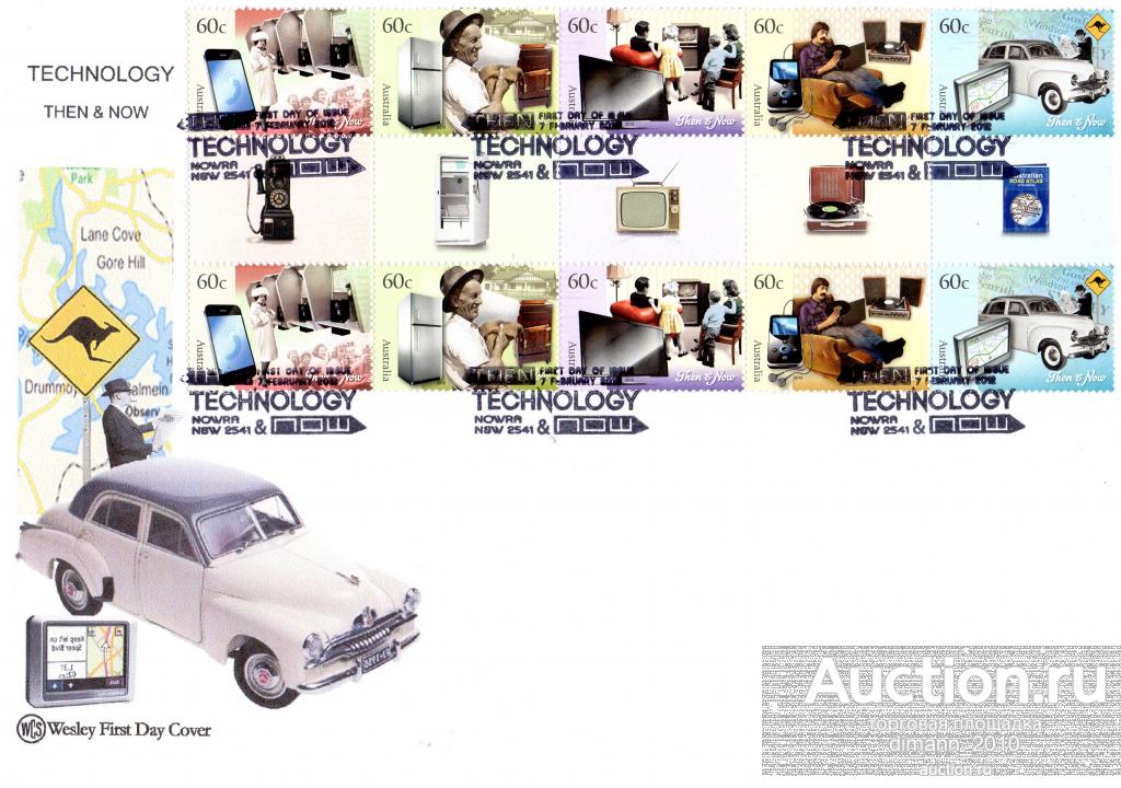 2012 АВСТРАЛИЯ АВТОМОБИЛИ, НАУКА И ТЕХНИКА БЛОК НА СПЕЦКОНВЕРТЕ КПД**