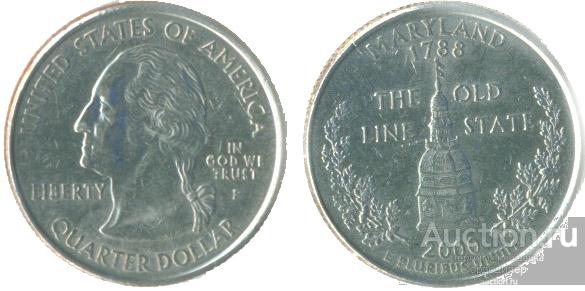 США 25 центов 2000 года Штат Мериленд