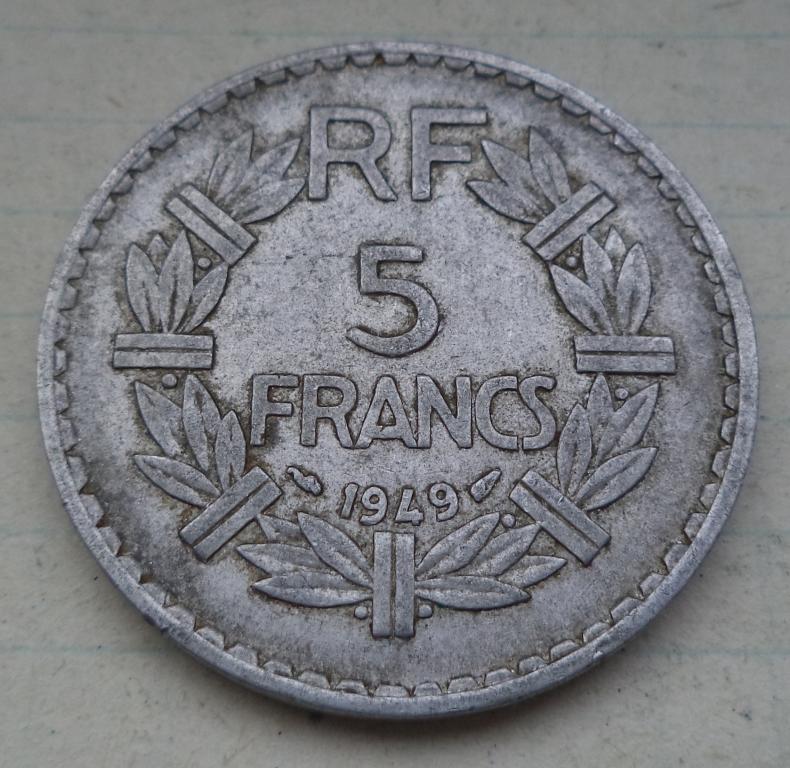 Франция 5  франков 1949 год VF