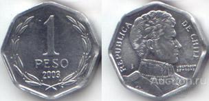 Чили 1 песо 1997 года.