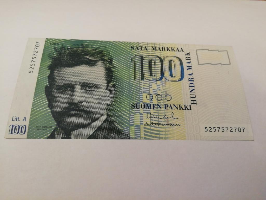 Финляндия, 100 марок 1986 год, пресс UNC