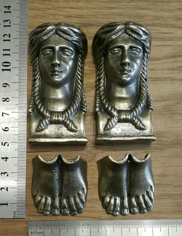 ☞ Накладки. Декор. Фурнитура. Мебель, диван, кресло. Латунь. комплект из четырех накладок☜