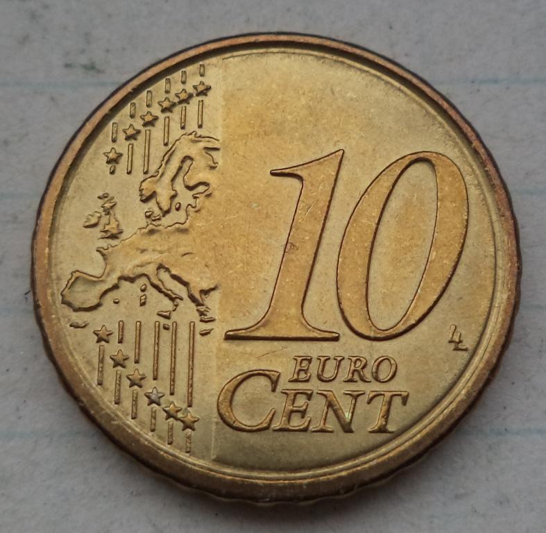Италия 10 евро центов 2009 год  aUNC