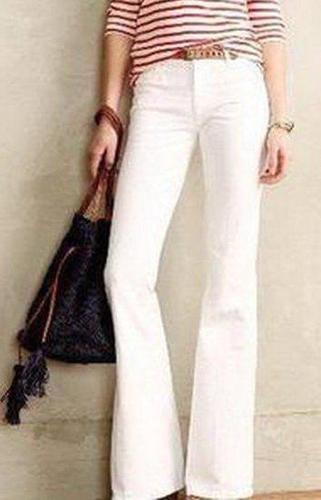 Белые джинсы клеш женские