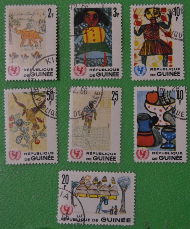 Гвинея 1966 г. 20-летие UNICEF. Детские рисунки. СТО