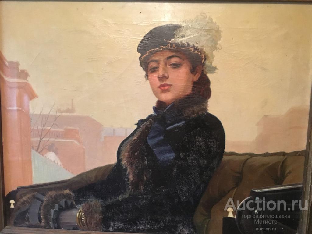 РАРИТЕТНАЯ ХУДОЖЕСТВЕННАЯ КОПИЯ  КРАМСКОГО -1959 г." НЕИЗВЕСТНАЯ" ХОЛСТ,МАСЛО,РАМА.ПОДПИСЬ
