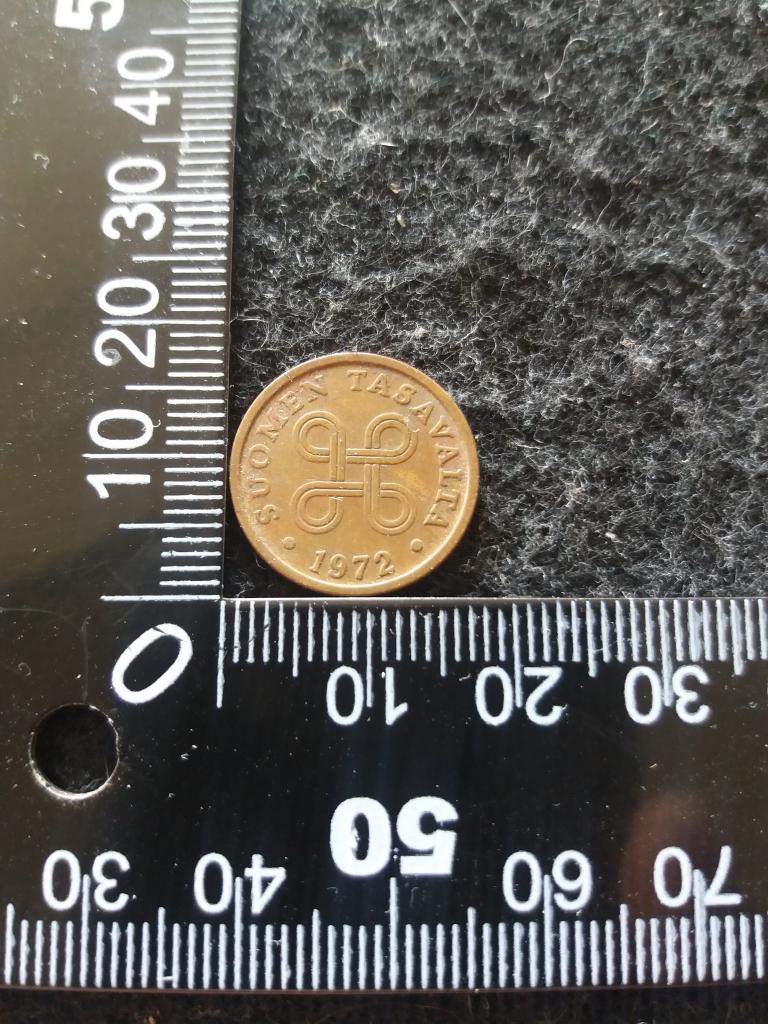 Монета "5 ПЕННИ 1972" Финляндия