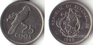 Сейшелы 25 центов 1997 года.
