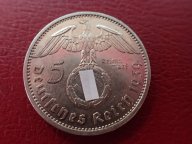 5 МАРОК 1939 г. ( A) . ГИНДЕНБУРГ . 3 РЕЙХ .ОРИГИНАЛ !!СЕРЕБРО . / Я 868