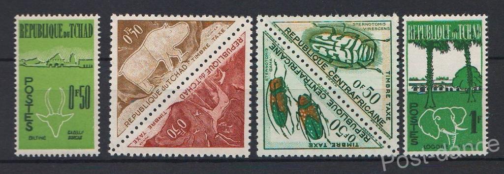 Африка Чад и ЦАР фауна 6м MNH 