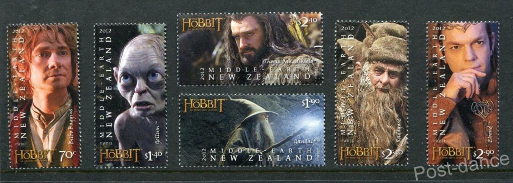 Новая Зеландия 2012. Фильмы Хоббит. Mi 2977-82 полная серия MNH. 