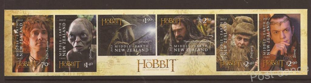 Новая Зеландия 2012. Хоббит. Самоклейки Mi 2983-88 полная серия MNH. 