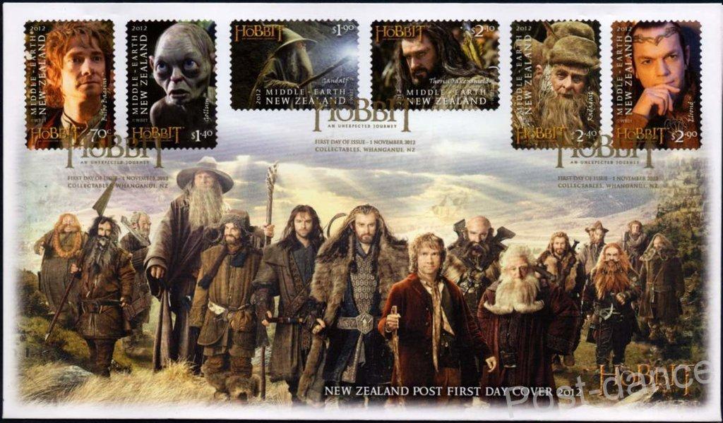 Новая Зеландия 2012. Фильмы Хоббит. КПД с самоклейками Mi 2983-88. 