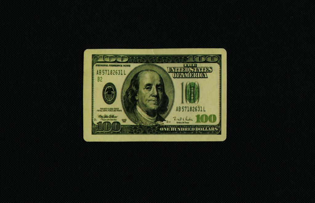100 долларов. США. Игральная карта. #4174.