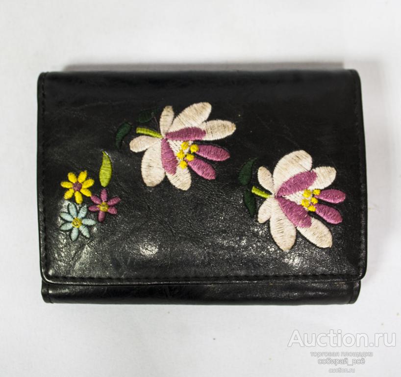 Кошелёк женский, кожа, винтаж, 10,5х8 см