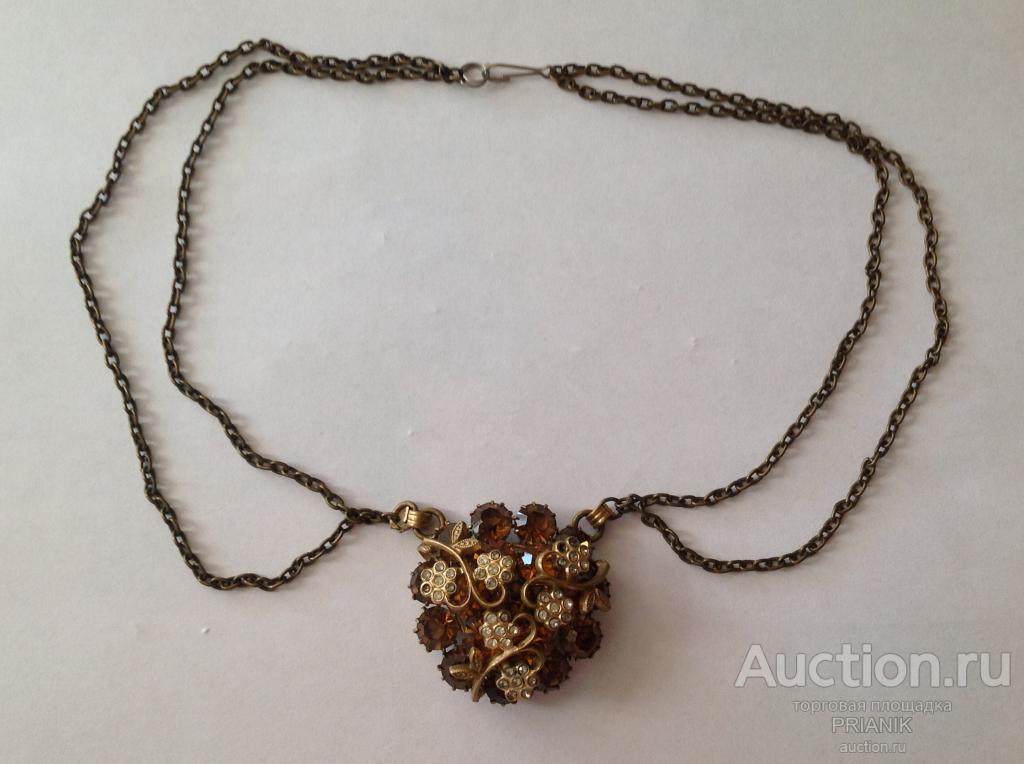 Кулон подвеска цепочка  Чехословакия ВИНТАЖ Бижутерия