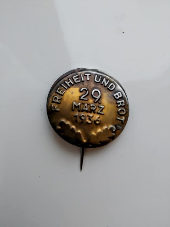 ГЕРМАНИЯ. ЗНАК СВОБОДА И ХЛЕБ 29.3.1936г.ОРИГИНАЛ.