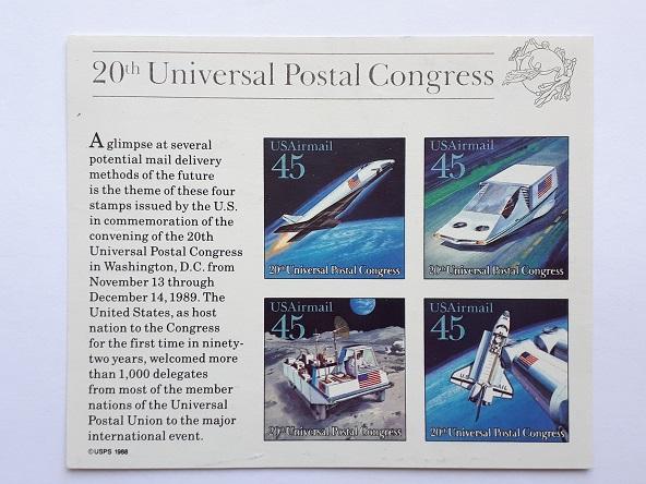 Почтовые марки США, 1989. Блок № 23 по Михелю. Чистый.