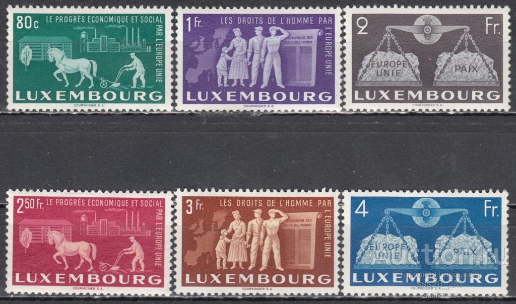 Люксембург 1951 Европейский Союз Mi478-483 MNH/MLH
