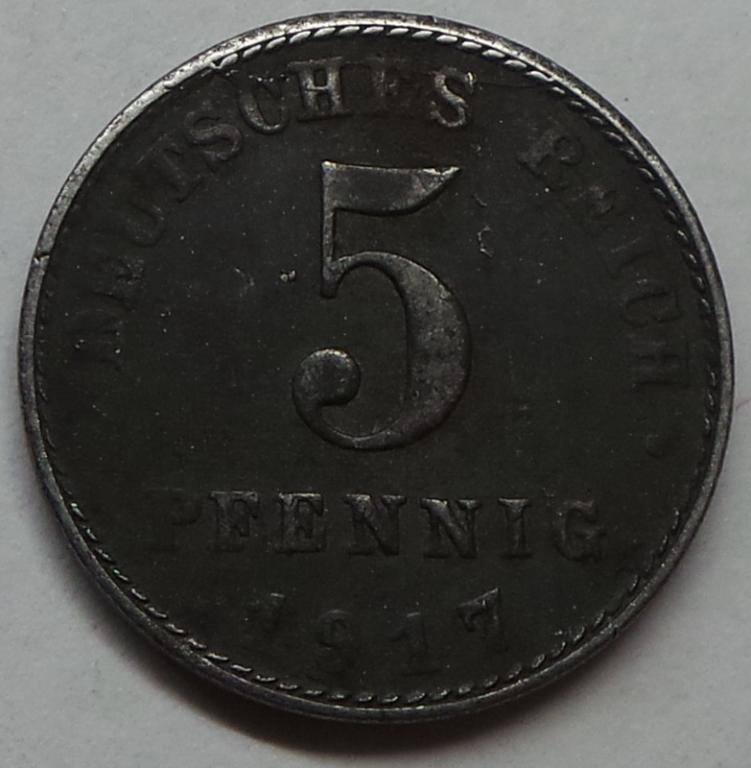 Германия 5 пфеннигов 1917 A года КМ#19