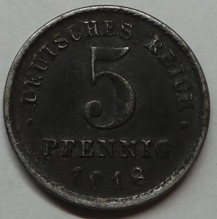 Германия 5 пфеннигов 1918 G года КМ#19