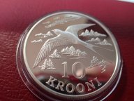 Эстония 10 крон 1992 ПРУФ. Ласточка .ФАУНА . Дост до 1,5 месяца ОРИГИНАЛ СЕРЕБРО/ Z 34