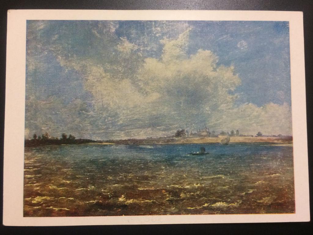 Открытка. Волжский вид 1838 г.. Г.Г. Чернецов 1960 год. 