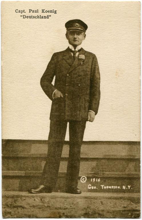 Германия первая мировая война торговая подводная лодка Дойчланд капитан Пауль Кёниг Thompson