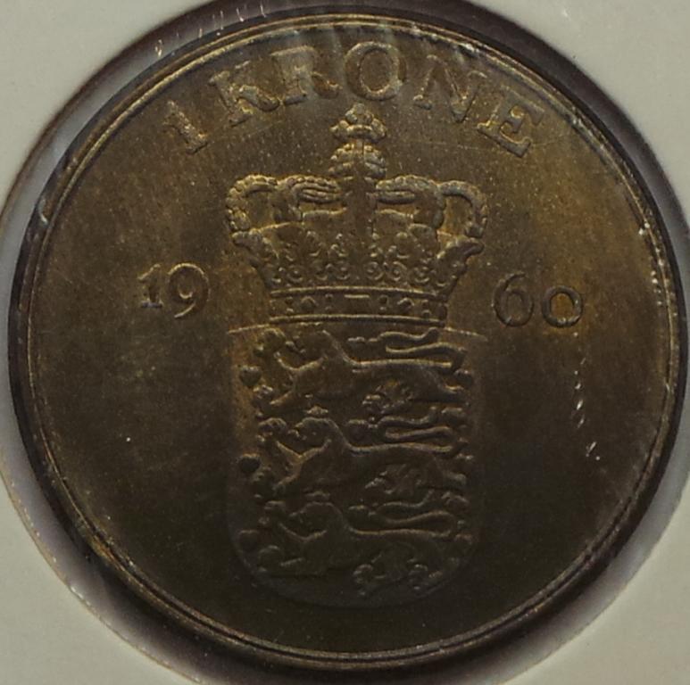 Дания 1 крона 1960 года копия КМ#837.2