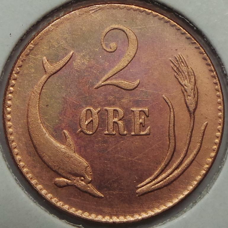 Дания 2 эре 1887 года копия КМ#793.1