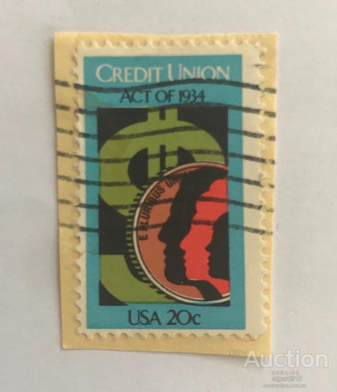 США, 1984 ПОЧТОВАЯ МАРКА CREDIT UNION ACT OF 1934 USA ГАШ