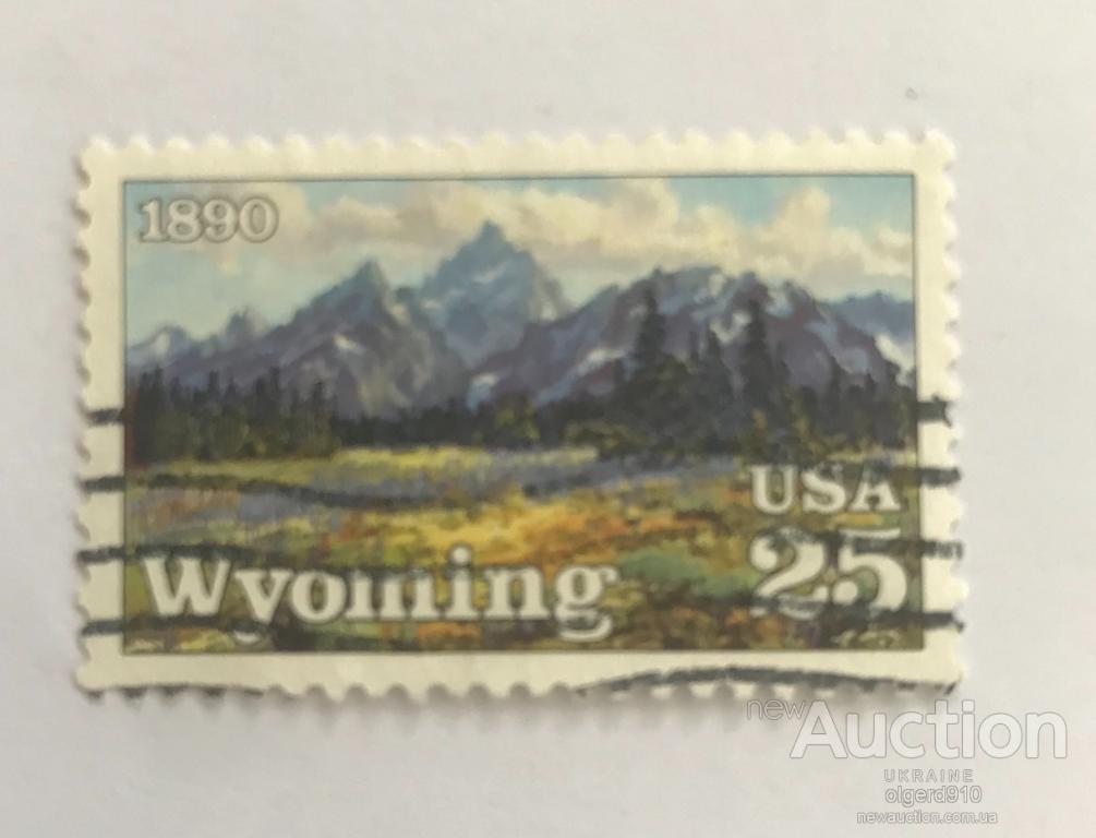 США. 1990 г. 25 центов 100 лет штату Вайоминг ГАШ