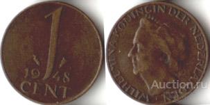 Нидерланды 1 цент 1948 года